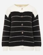 j&x Cardigan Crem cu Vomarie Crem cu negru