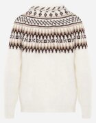 j&x Cardigan cu fermoar cu lână în motiv norvegian Oliac Bej deschis