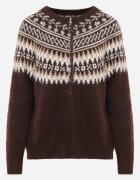 j&x Cardigan cu fermoar cu lână în motiv norvegian Oliac Maro