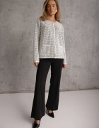 j&x Cardigan cu lână cu model geometric cu nasturi în stil perle Ifre Alb