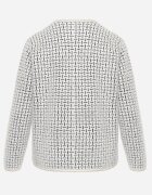 j&x Cardigan cu lână cu model geometric cu nasturi în stil perle Ifre Alb