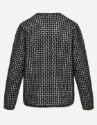 j&x Cardigan cu lână cu model geometric cu nasturi în stil perle Ifre Negru
