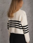 j&x Cardigan cu lână în dungi stil elegant Pallem Bej deschis