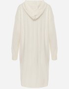 j&x Cardigan cu lână și bumbac lungă cu glugă cu nasturi și model împletit Nahili Bej deschis