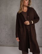 j&x Cardigan cu lână și bumbac lungă cu glugă cu nasturi și model împletit Nahili Maro