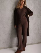 j&x Cardigan cu lână și bumbac lungă cu glugă cu nasturi și model împletit Nahili Maro
