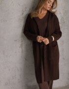 j&x Cardigan cu lână și bumbac lungă cu glugă cu nasturi și model împletit Nahili Maro