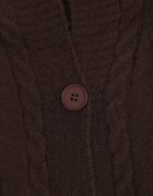 j&x Cardigan cu lână și bumbac lungă cu glugă cu nasturi și model împletit Nahili Maro