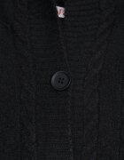 j&x Cardigan cu lână și bumbac lungă cu glugă cu nasturi și model împletit Nahili Negru