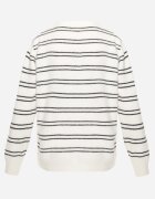 j&x Cardigan descheiat cu bumbac și lână decorat cu dungi Corelie Bej deschis