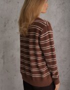 j&x Cardigan descheiat cu bumbac și lână decorat cu dungi Corelie Maro