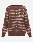 j&x Cardigan descheiat cu bumbac și lână decorat cu dungi Corelie Maro