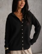 j&x Cardigan descheiat cu nasturi metalici Vizma Bej Negru