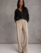 j&x Cardigan descheiat cu nasturi metalici Vizma Bej Negru