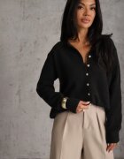 j&x Cardigan descheiat cu nasturi metalici Vizma Bej Negru