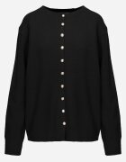 j&x Cardigan descheiat cu nasturi metalici Vizma Bej Negru