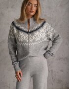 j&x Cardigan din bumbac lână și model norvegian Wilai Gri