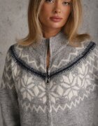 j&x Cardigan din bumbac lână și model norvegian Wilai Gri