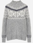 j&x Cardigan din bumbac lână și model norvegian Wilai Gri