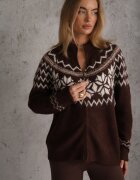 j&x Cardigan din bumbac lână și model norvegian Wilai Maro