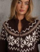 j&x Cardigan din bumbac lână și model norvegian Wilai Maro