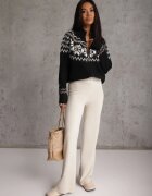 j&x Cardigan din bumbac lână și model norvegian Wilai Negru