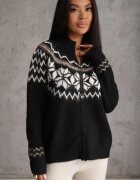 j&x Cardigan din bumbac lână și model norvegian Wilai Negru