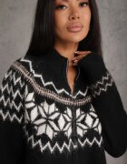 j&x Cardigan din bumbac lână și model norvegian Wilai Negru