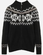 j&x Cardigan din bumbac lână și model norvegian Wilai Negru
