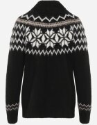 j&x Cardigan din bumbac lână și model norvegian Wilai Negru