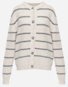 j&x Cardigan din bumbac și lână merinos cu nasturi decorat cu dungi Forgann Bej deschis