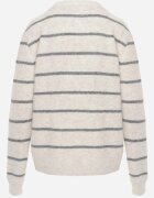 j&x Cardigan din bumbac și lână merinos cu nasturi decorat cu dungi Forgann Bej deschis