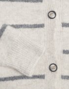 j&x Cardigan din bumbac și lână merinos cu nasturi decorat cu dungi Forgann Bej deschis
