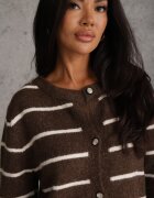 j&x Cardigan din bumbac și lână merinos cu nasturi decorat cu dungi Forgann Maro