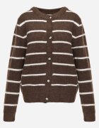 j&x Cardigan din bumbac și lână merinos cu nasturi decorat cu dungi Forgann Maro