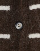 j&x Cardigan din bumbac și lână merinos cu nasturi decorat cu dungi Forgann Maro