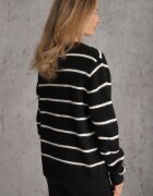 j&x Cardigan din bumbac și lână merinos cu nasturi decorat cu dungi Forgann Negru
