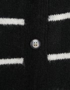 j&x Cardigan din bumbac și lână merinos cu nasturi decorat cu dungi Forgann Negru