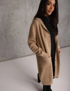 j&x Cardigan din lână cu croială lungă cu nasturi și cu glugă Radonla Bej