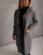 j&x Cardigan din lână cu croială lungă cu nasturi și cu glugă Radonla Gri