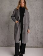 j&x Cardigan din lână cu croială lungă cu nasturi și cu glugă Radonla Gri