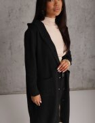 j&x Cardigan din lână cu croială lungă cu nasturi și cu glugă Radonla Negru