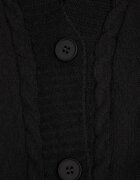 j&x Cardigan din lână cu croială lungă cu nasturi și cu glugă Radonla Negru