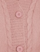 j&x Cardigan din lână cu croială lungă cu nasturi și cu glugă Radonla Roz