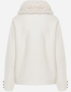 j&x Cardigan elegant cu lână nasturi metalici și blăniță artificială Lalistu Alb