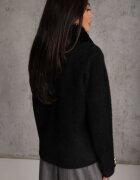 j&x Cardigan elegant cu lână nasturi metalici și blăniță artificială Lalistu Negru