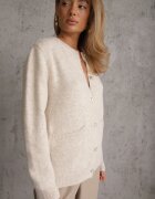 j&x Cardigan elegant din lână și bumbac cu nasturi și buzunare decorative Anubassa Bej deschis