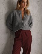 j&x Cardigan elegant din lână și bumbac cu nasturi și buzunare decorative Anubassa Gri