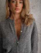 j&x Cardigan elegant din lână și bumbac cu nasturi și buzunare decorative Anubassa Gri