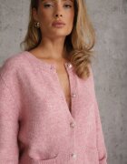 j&x Cardigan elegant din lână și bumbac cu nasturi și buzunare decorative Anubassa Roz